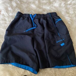 Speedo Swim Trunks Shorts Mesh Lined Loose Fit  Blue Waist 30 Inseam 9 inches